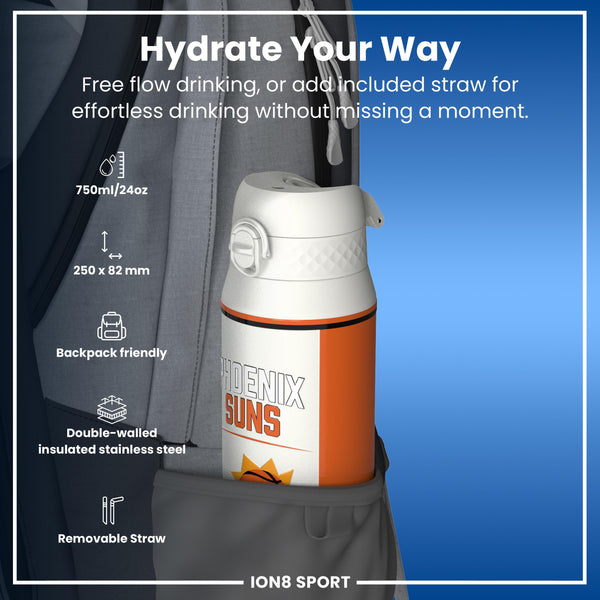 NBA x ION8, Isolierte Stahlflasche, Phoenix Suns, 750 ml