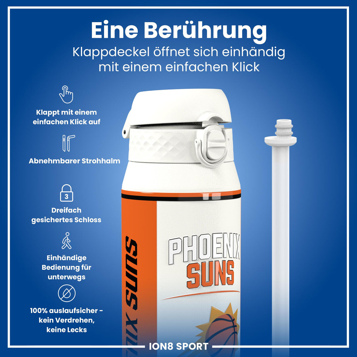 NBA x ION8, Isolierte Edelstahl, Phoenix Suns, 750 ml