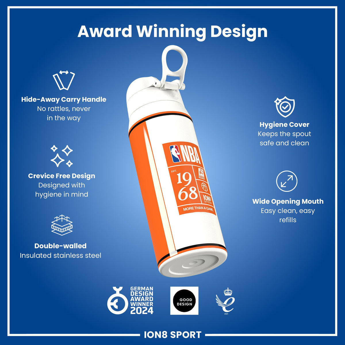 NBA x ION8, Isolierte Stahlflasche, Phoenix Suns, 750 ml