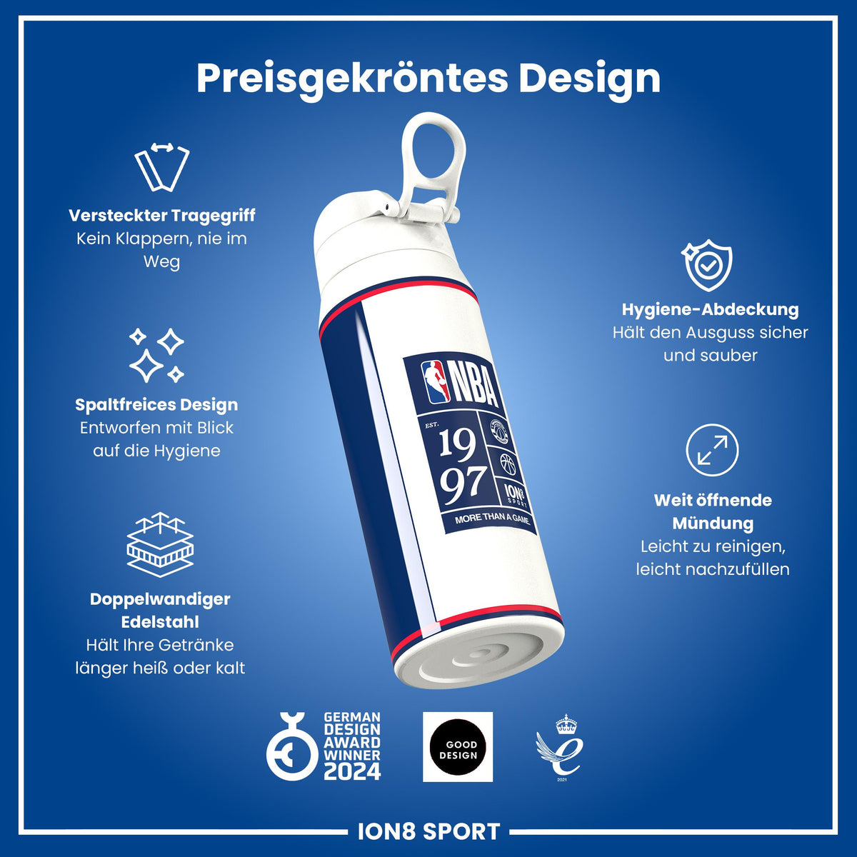 NBA x ION8, Isolierte Edelstahl, D.C Wizards, 750 ml