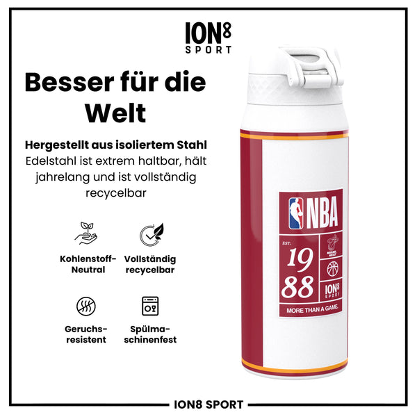 NBA x ION8, Isolierte Edelstahl, Miami Heat, 750 ml