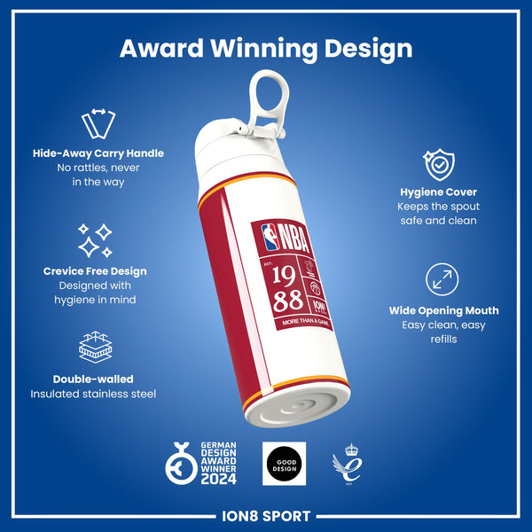NBA x ION8, Isolierte Stahlflasche, Miami Heat, 750 ml