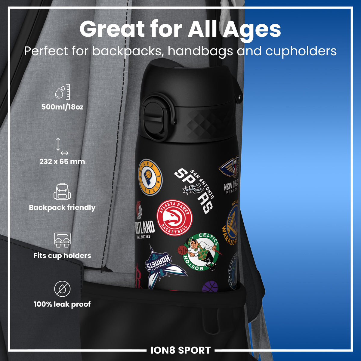 NBA x ION8, Recyclon, Multi Teams, 500 ml