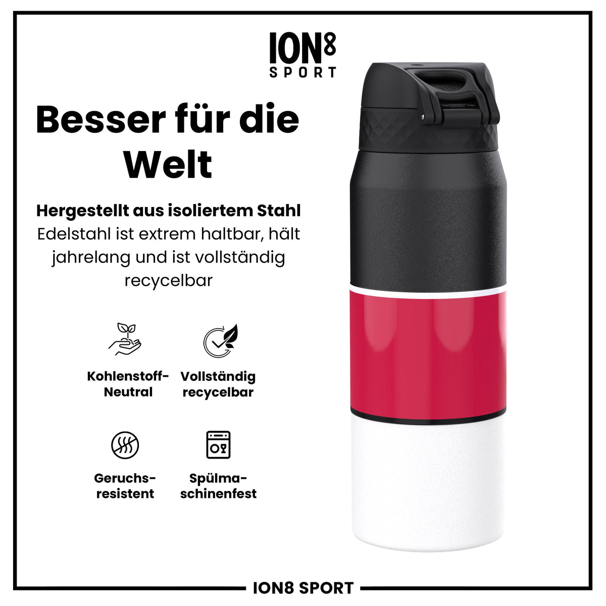NBA x ION8, Isolierte Edelstahl, Chicago Bulls, 750 ml