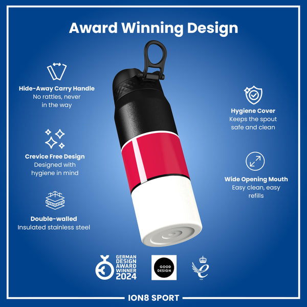 NBA x ION8, Isolierte Stahlflasche, Chicago Bulls, 750 ml