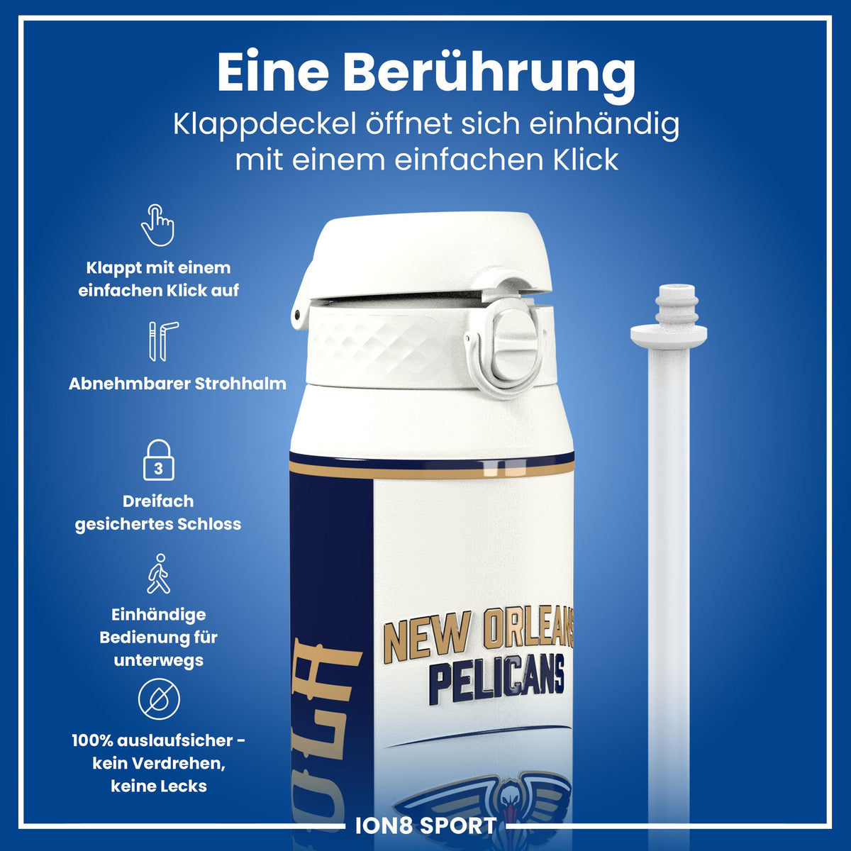 NBA x ION8, Isolierte Edelstahl, NOLA Pelicans, 750 ml