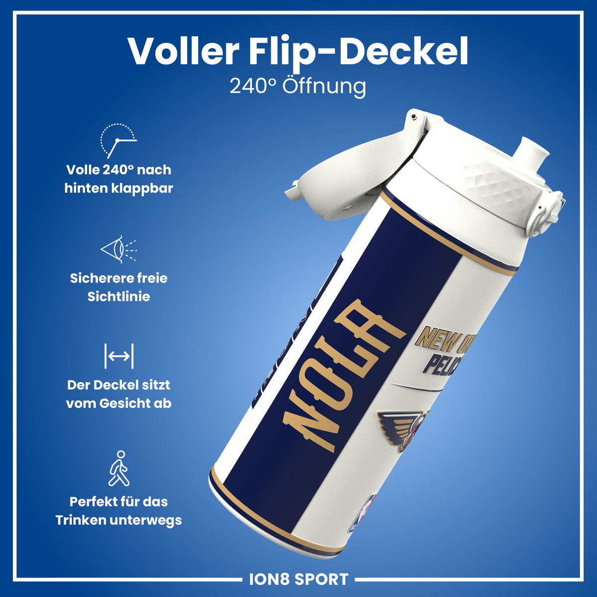 NBA x ION8, Isolierte Edelstahl, NOLA Pelicans, 750 ml