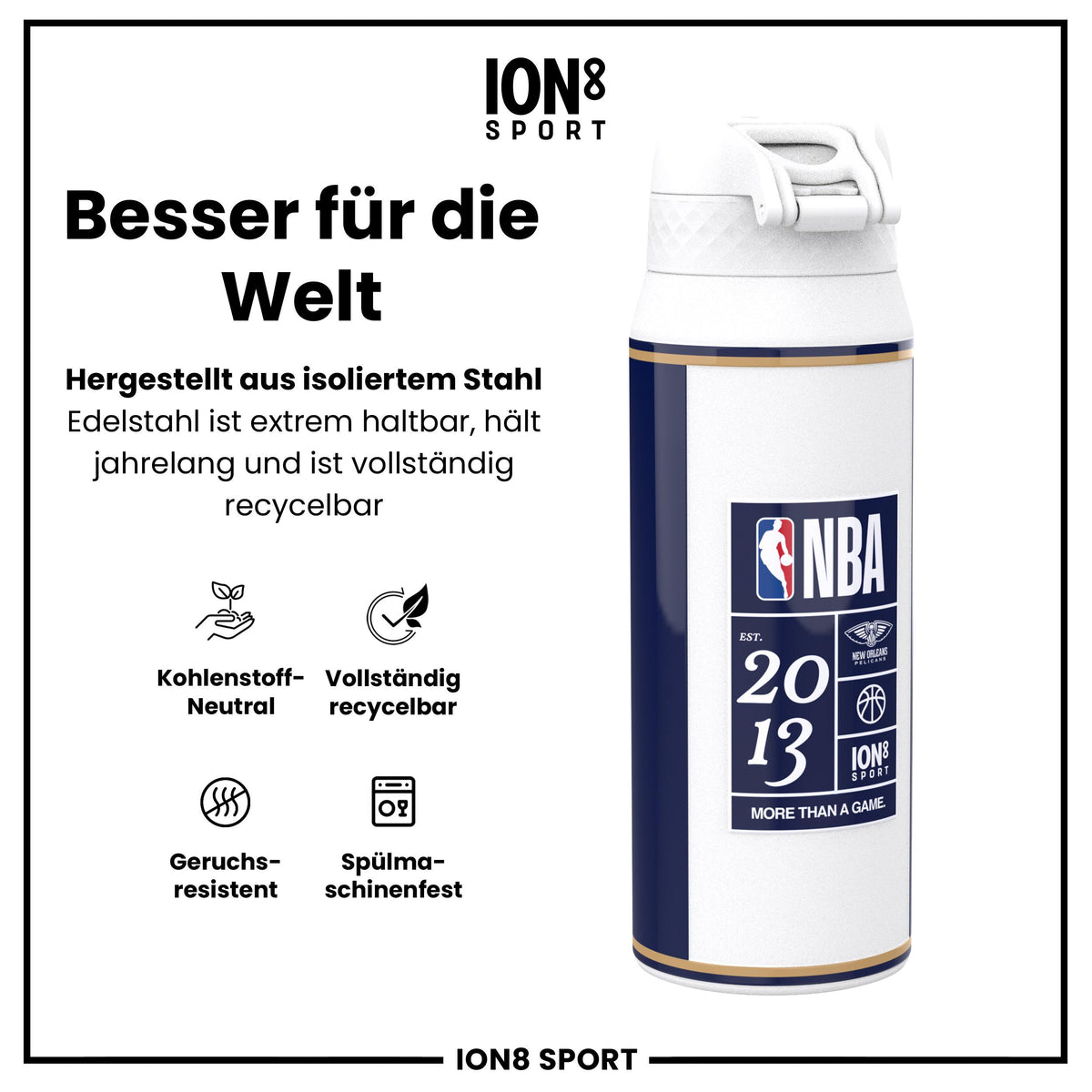 NBA x ION8, Isolierte Edelstahl, NOLA Pelicans, 750 ml