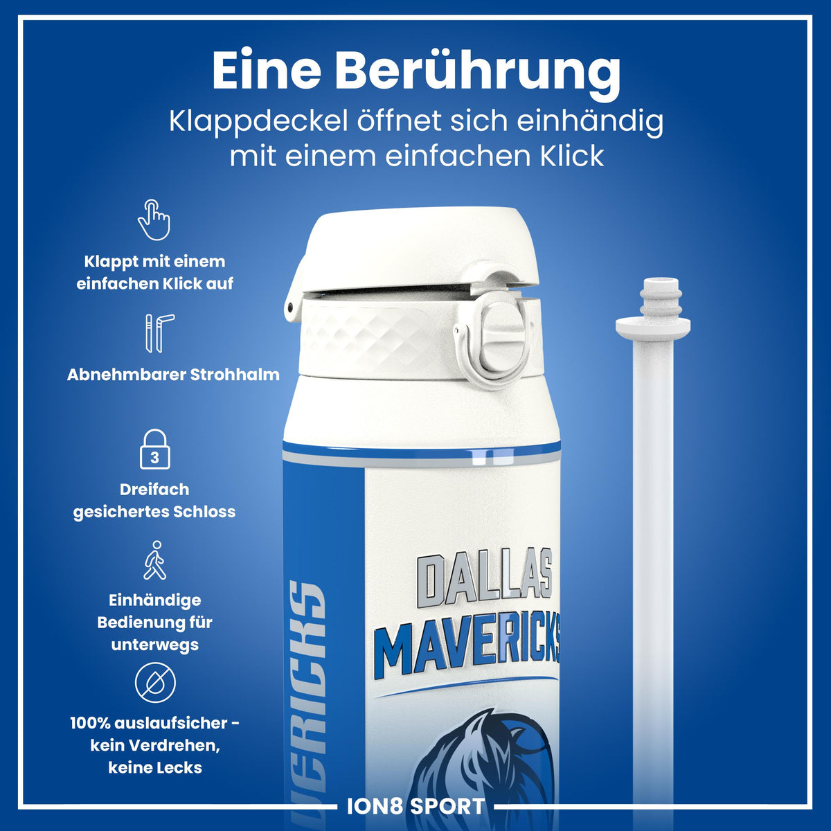 NBA x ION8, Isolierte Edelstahl, Dallas Mavericks, 750 ml