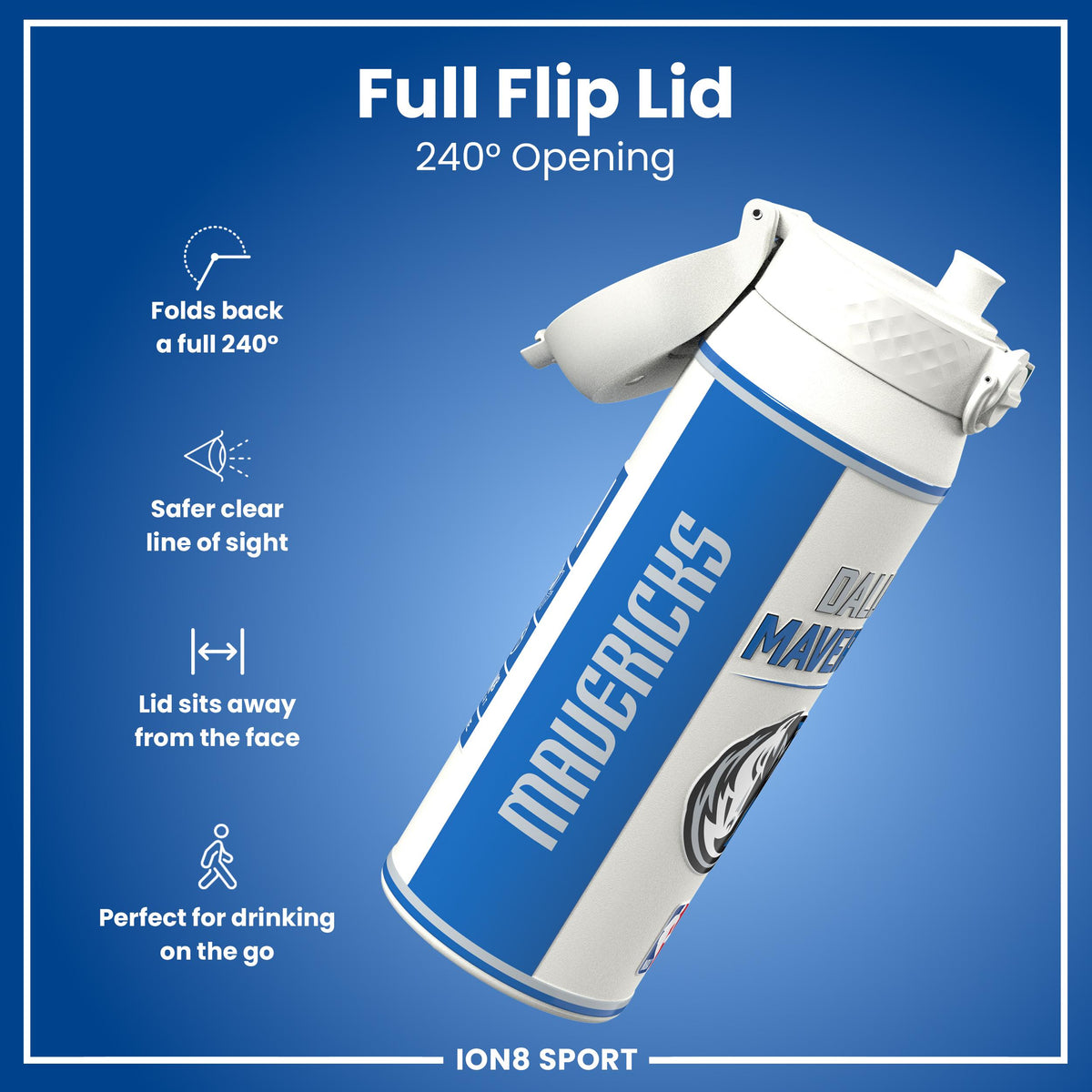 NBA x ION8, Isolierte Stahlflasche, Dallas Mavericks, 750 ml