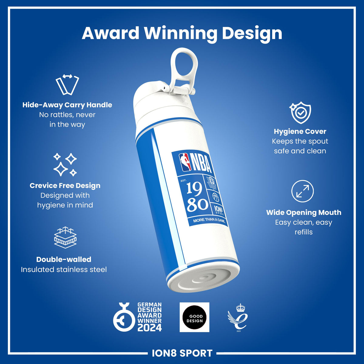 NBA x ION8, Isolierte Stahlflasche, Dallas Mavericks, 750 ml