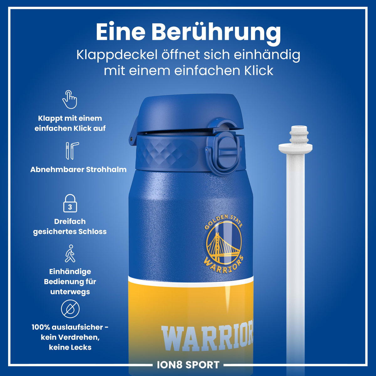 NBA x ION8, Isolierte Edelstahl, GS Warriors, 750 ml