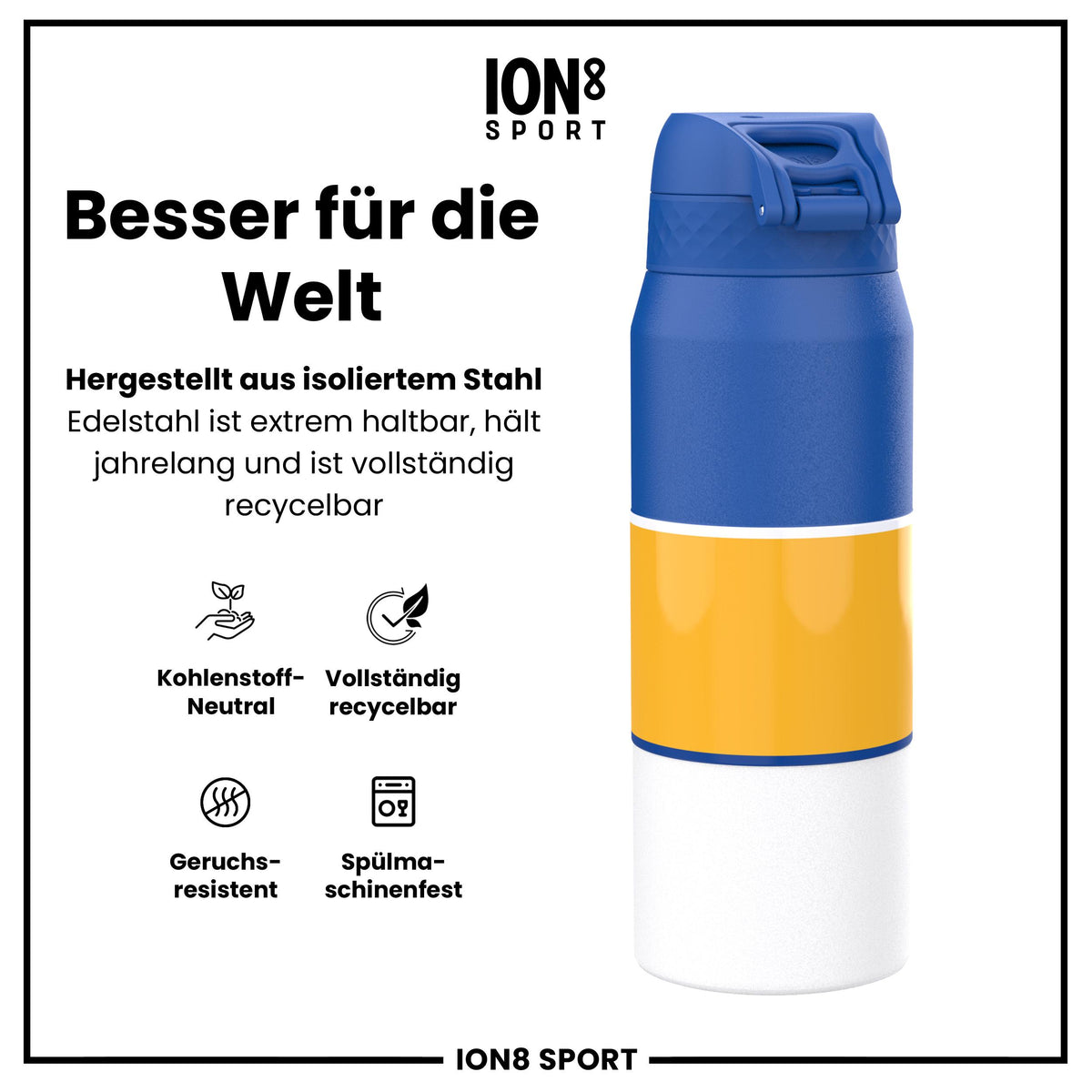 NBA x ION8, Isolierte Edelstahl, GS Warriors, 750 ml