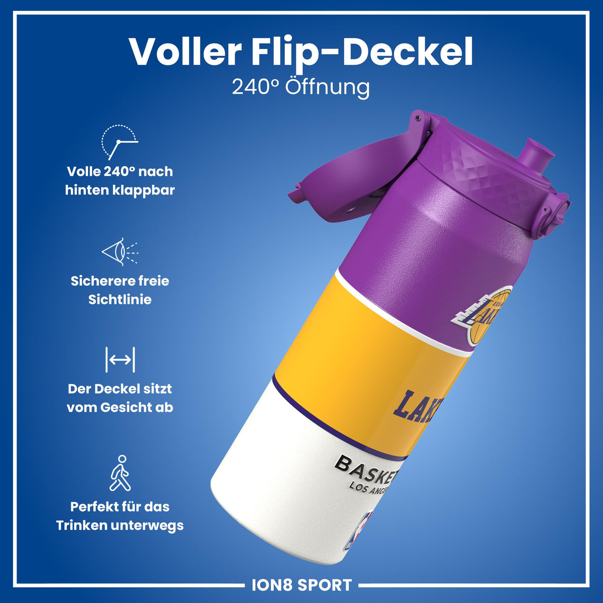 NBA x ION8, Isolierte Edelstahl, LA Lakers, 750 ml