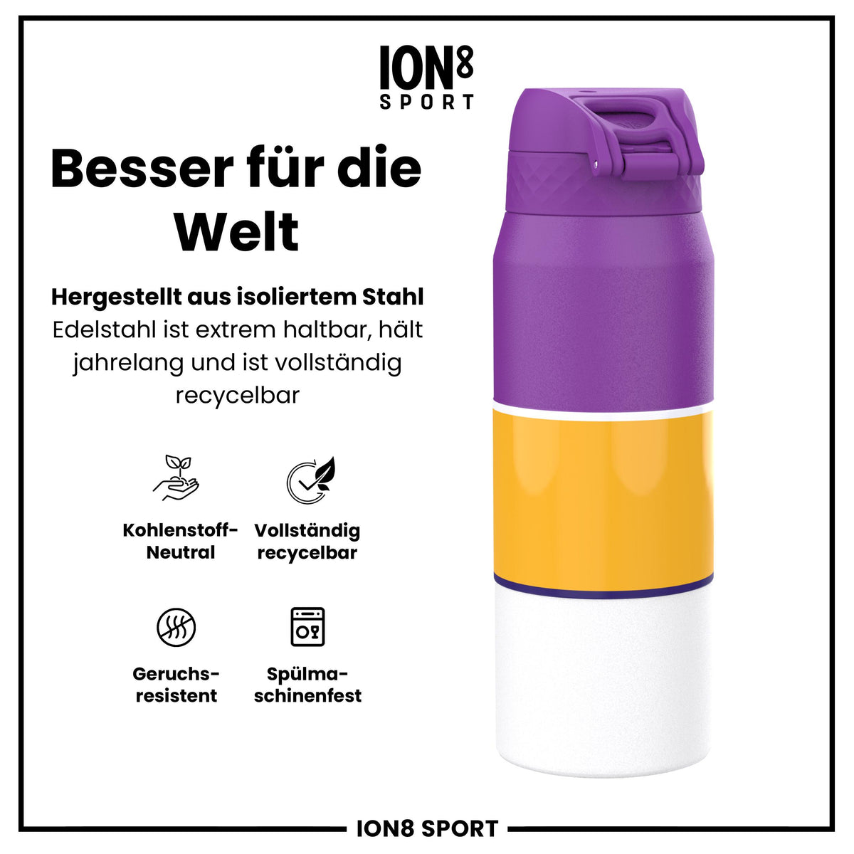 NBA x ION8, Isolierte Edelstahl, LA Lakers, 750 ml