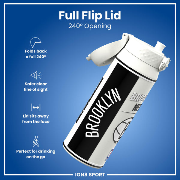 NBA x ION8, Isolierte Stahlflasche, Brooklyn Nets, 750 ml