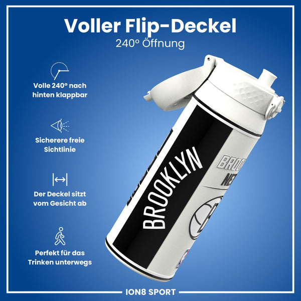 NBA x ION8, Isolierte Edelstahl, Brooklyn Nets, 750 ml