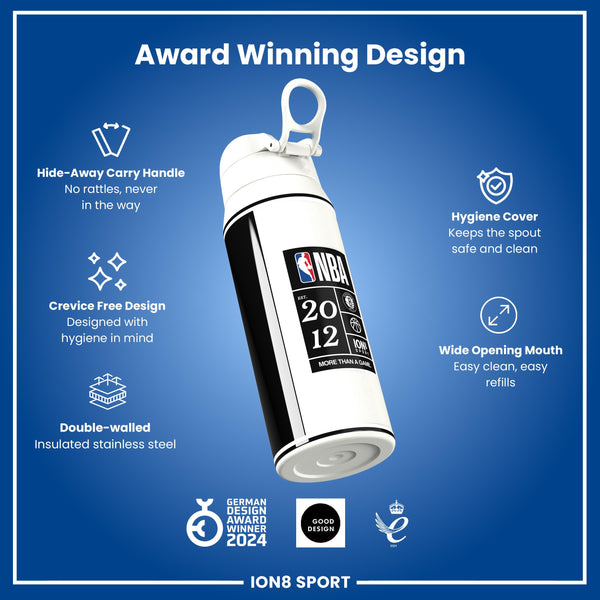 NBA x ION8, Isolierte Stahlflasche, Brooklyn Nets, 750 ml