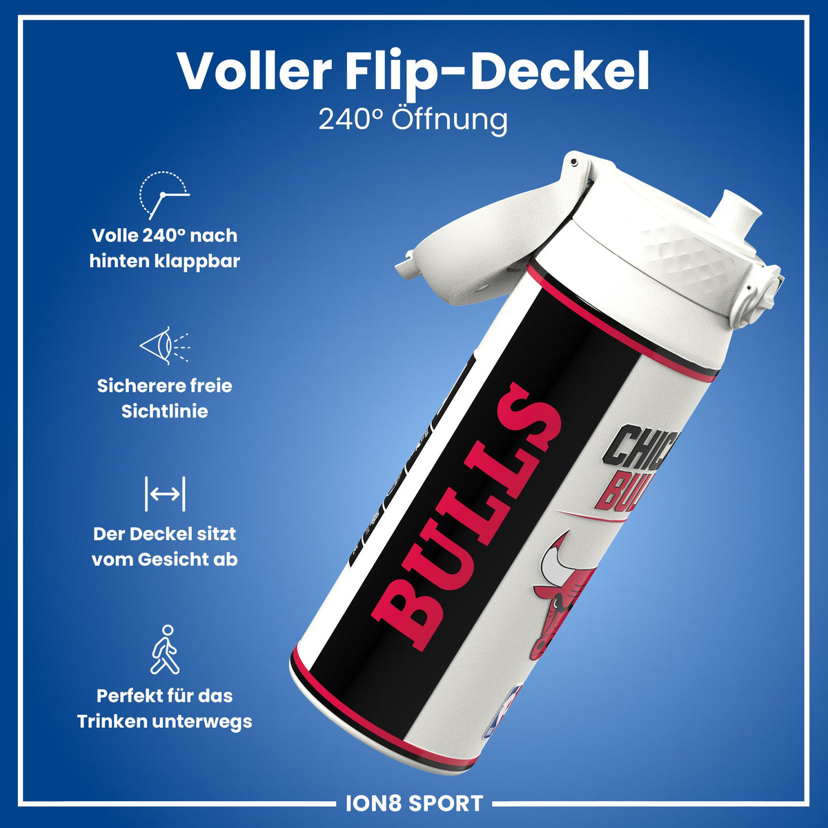 NBA x ION8, Isolierte Edelstahl, Chicago Bulls, 750 ml