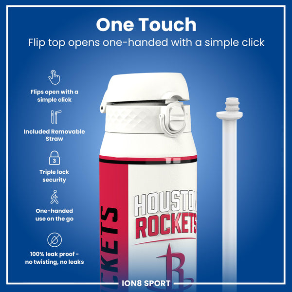 NBA x ION8, Isolierte Stahlflasche, Houston Rockets, 750 ml