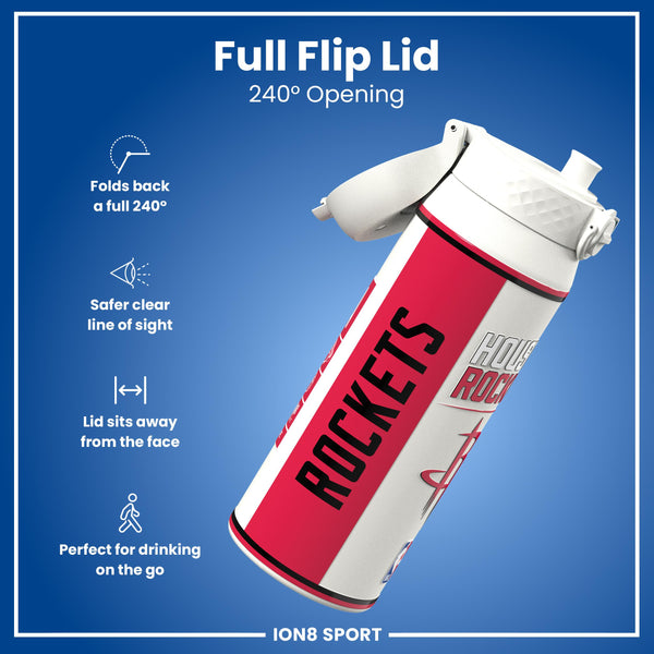 NBA x ION8, Isolierte Stahlflasche, Houston Rockets, 750 ml