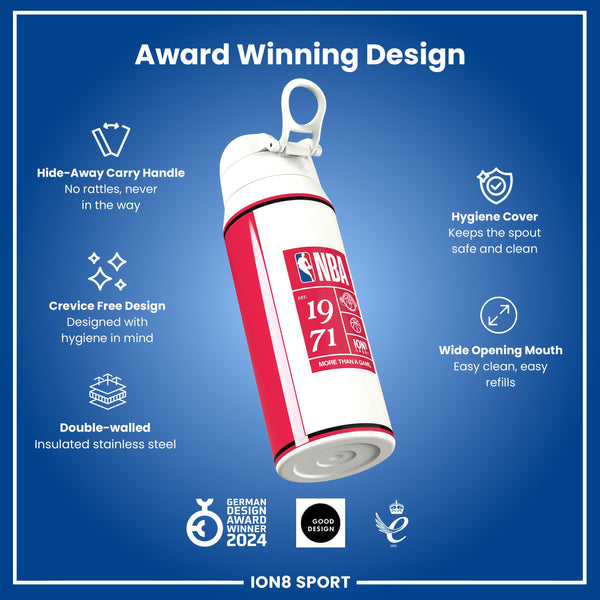 NBA x ION8, Isolierte Stahlflasche, Houston Rockets, 750 ml