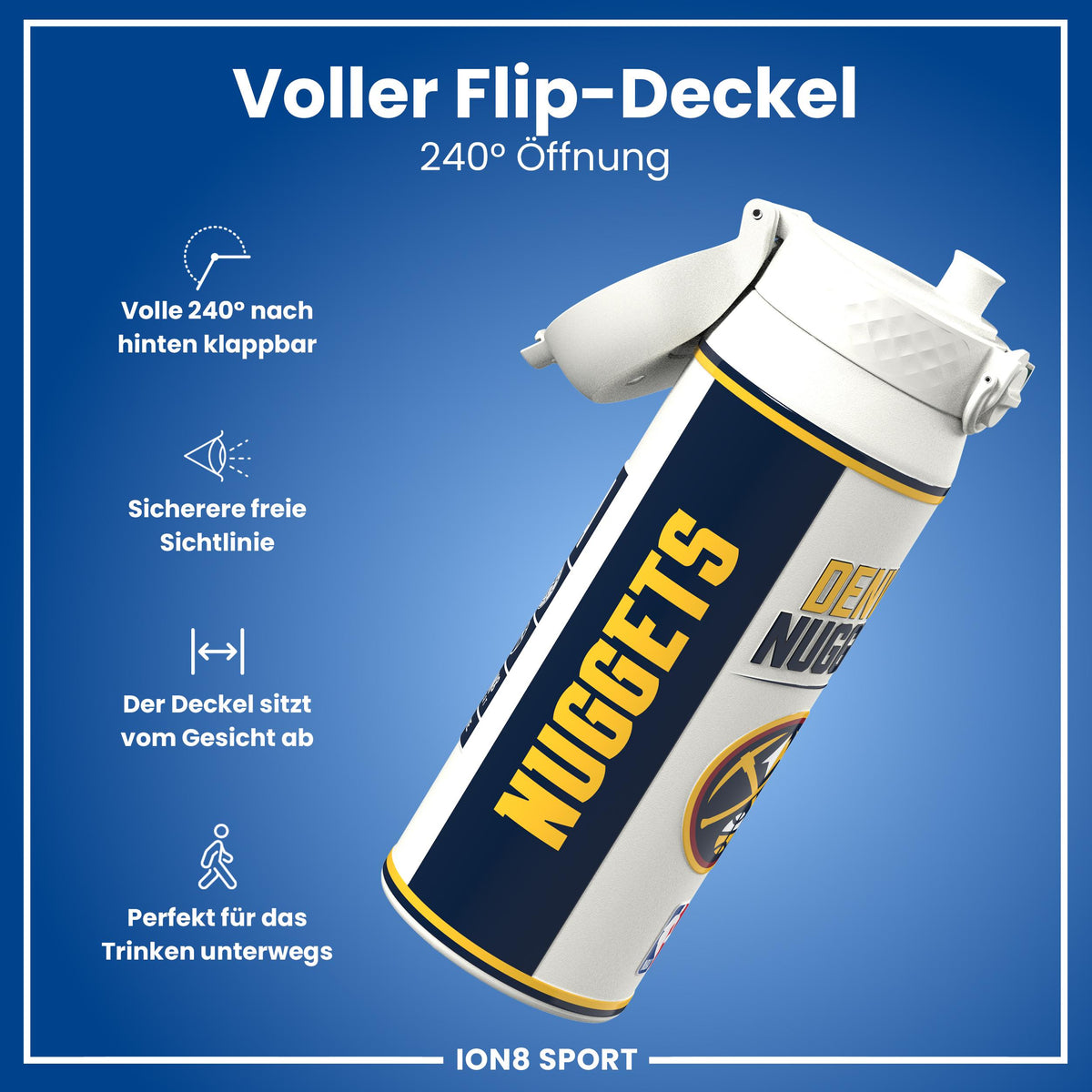 NBA x ION8, Isolierte Edelstahl, Denver Nuggets, 750 ml