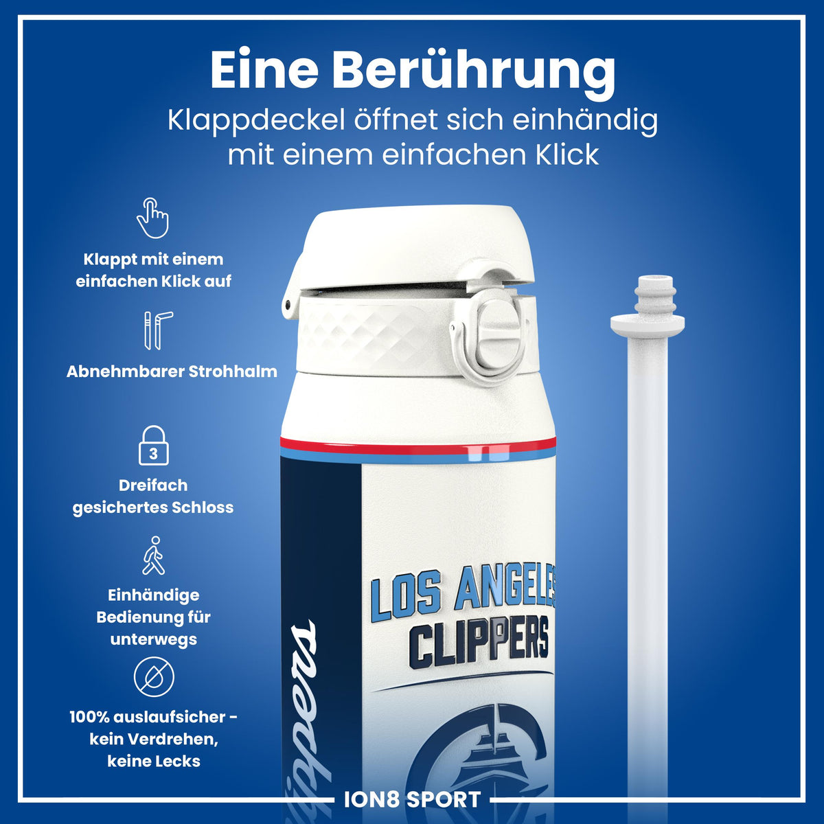 NBA x ION8, Isolierte Edelstahl, LA Clippers, 750 ml