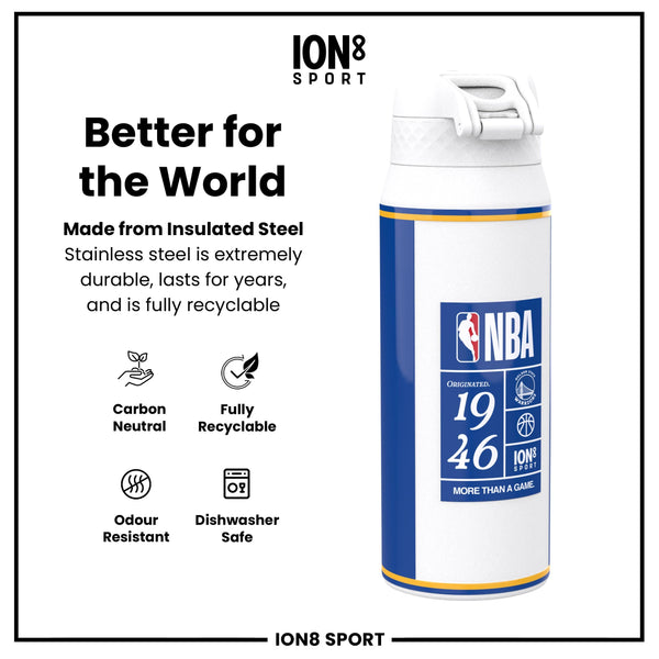 NBA x ION8, Isolierte Stahlflasche, GS Warriors, 750 ml