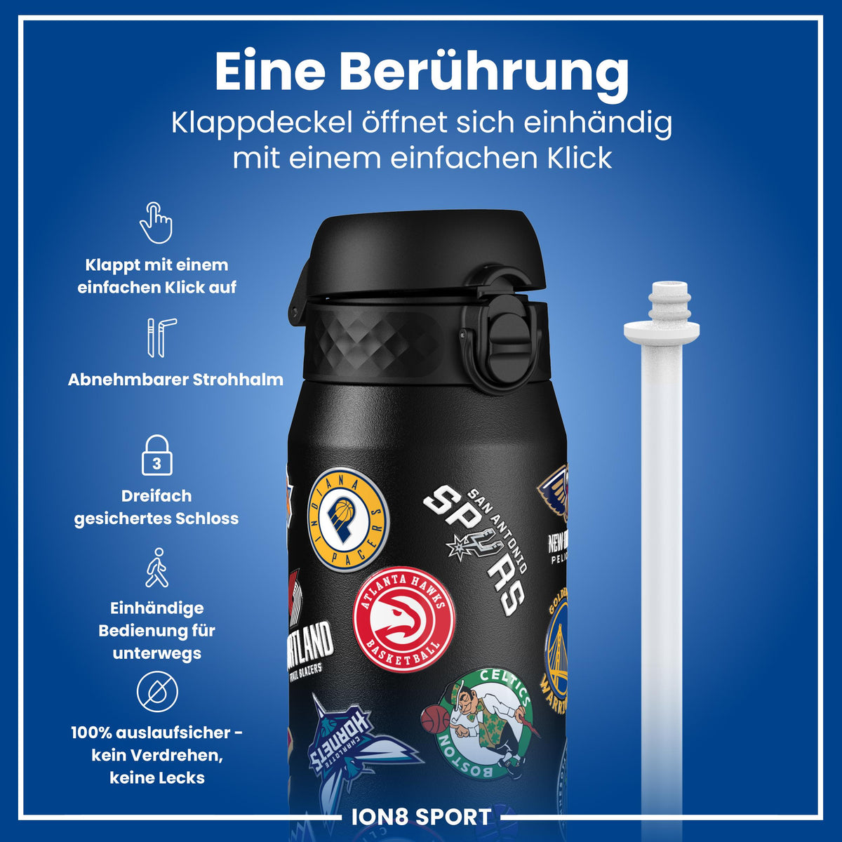 NBA x ION8, Isolierte Edelstahl, Multi Teams, 750 ml