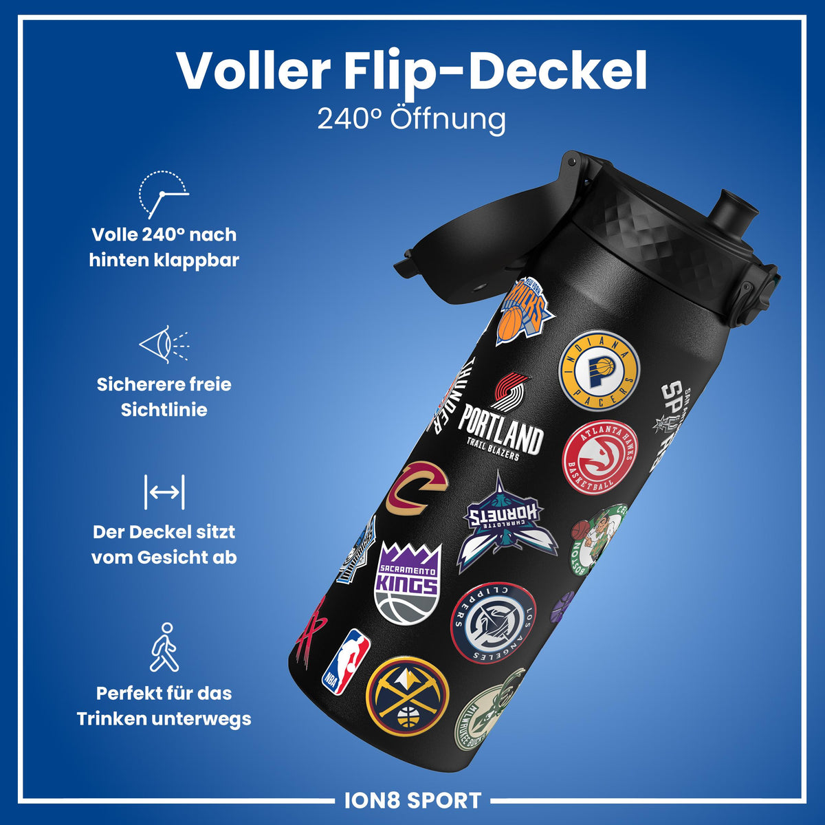 NBA x ION8, Isolierte Edelstahl, Multi Teams, 750 ml