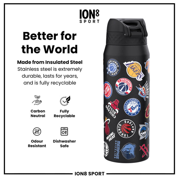 NBA x ION8, Isolierte Stahlflasche, Multi Teams, 750 ml
