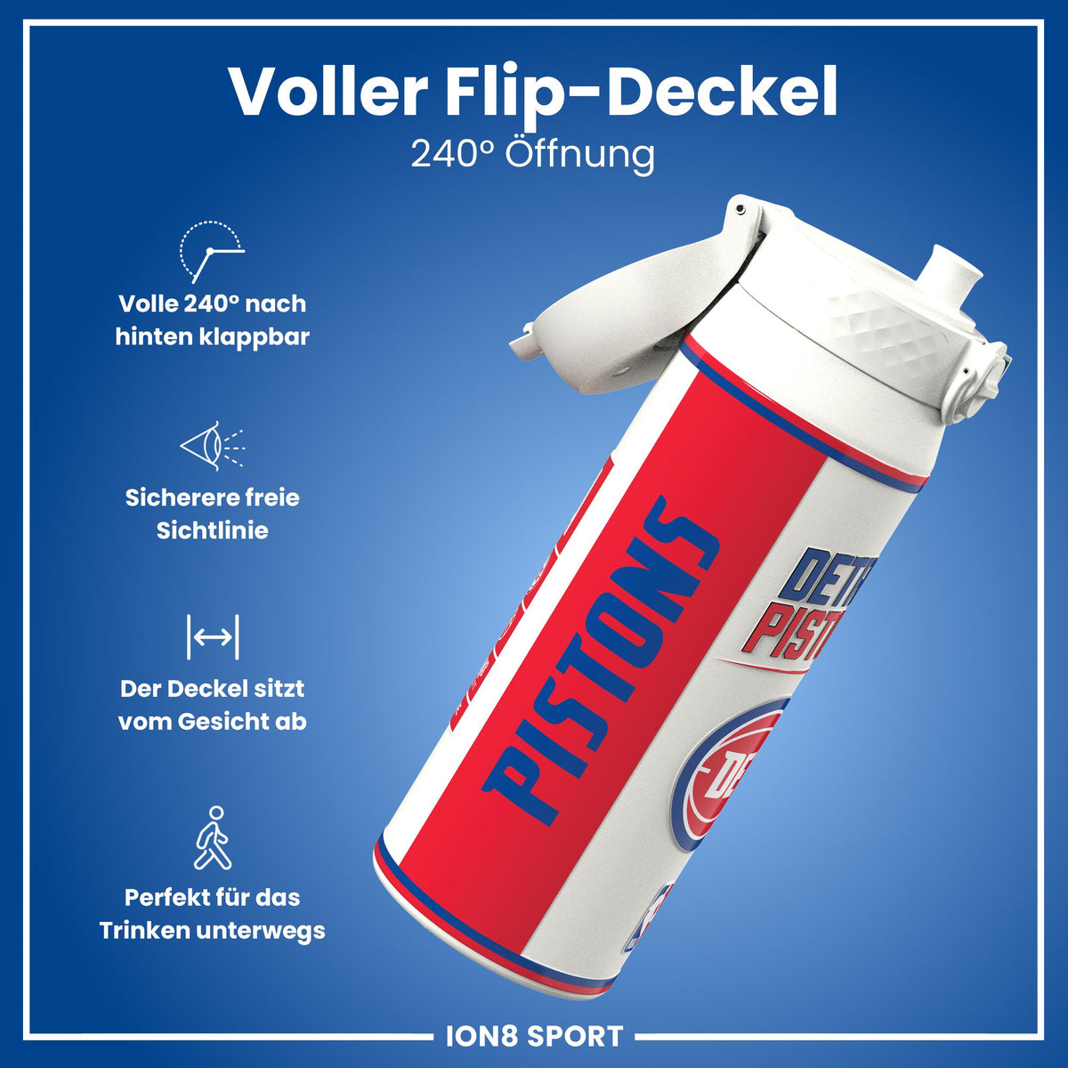 NBA x ION8, Isolierte Edelstahl, Detroit Pistons, 750 ml