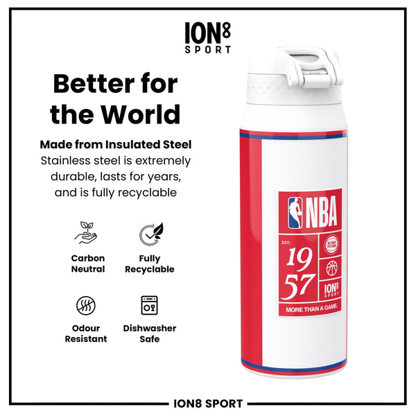 NBA x ION8, Isolierte Stahlflasche, Detroit Pistons, 750 ml