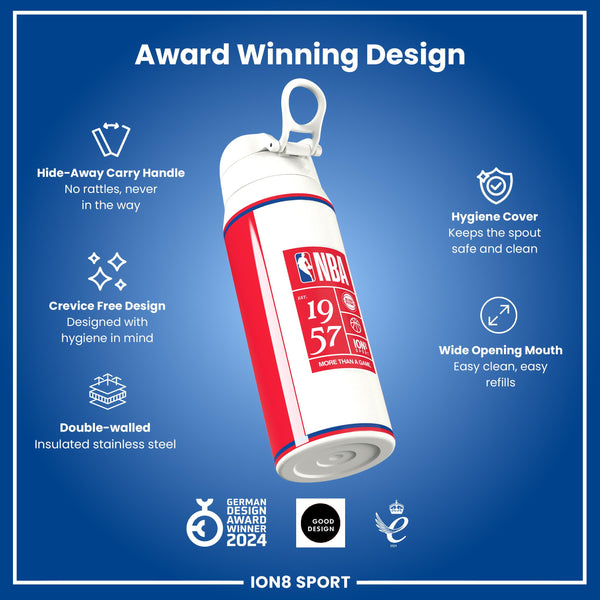 NBA x ION8, Isolierte Stahlflasche, Detroit Pistons, 750 ml