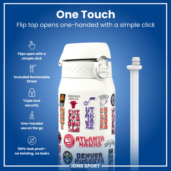 NBA x ION8, Isolierte Stahlflasche, Patch Logos, 750 ml