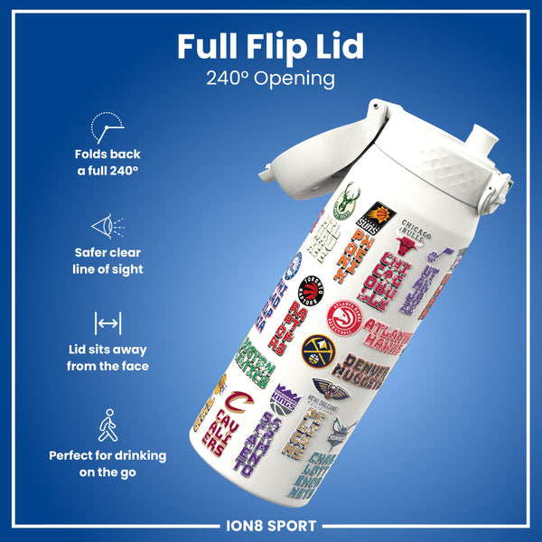NBA x ION8, Isolierte Stahlflasche, Patch Logos, 750 ml