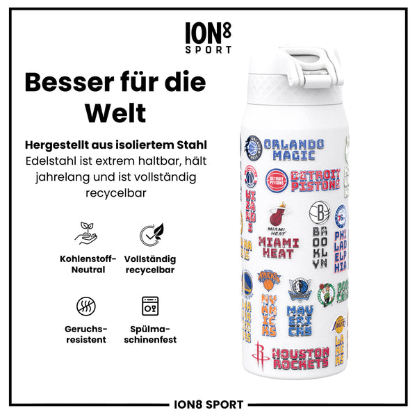 NBA x ION8, Isolierte Edelstahl, Patch Logos, 750 ml