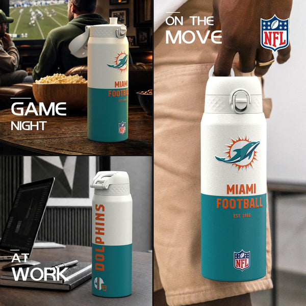NFL x ION8, Isolierte Edelstahl, Serie 50, Dolphins, 750 ml