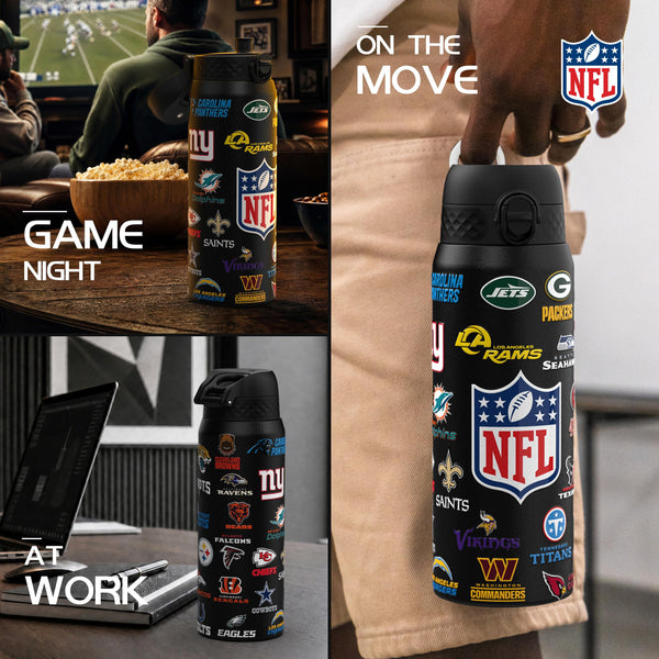 NFL x ION8, Isolierte Edelstahl, Logo Serie, Multi Teams, 750 ml