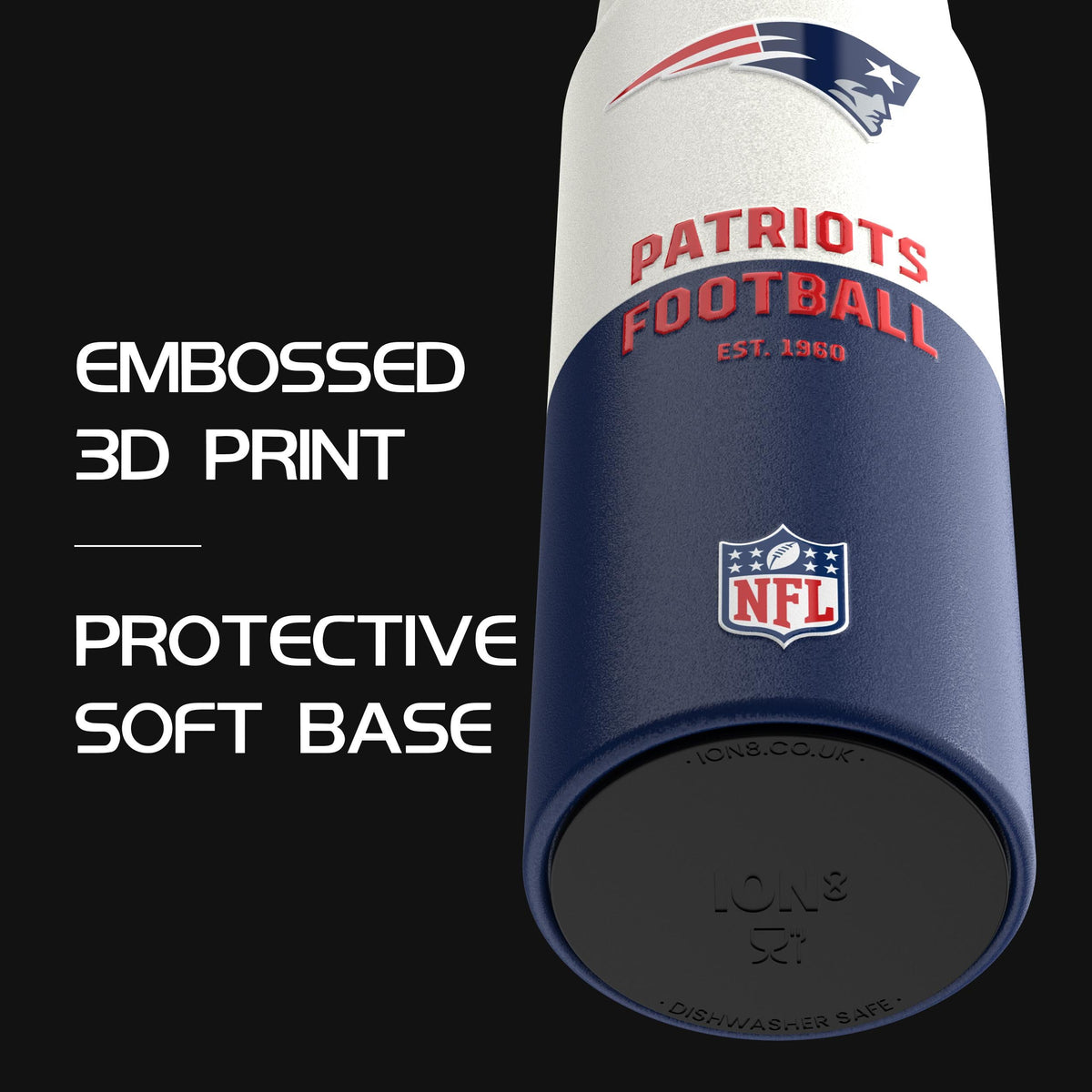 NFL x ION8, Isolierte Edelstahl, Serie 50, Patriots, 750 ml