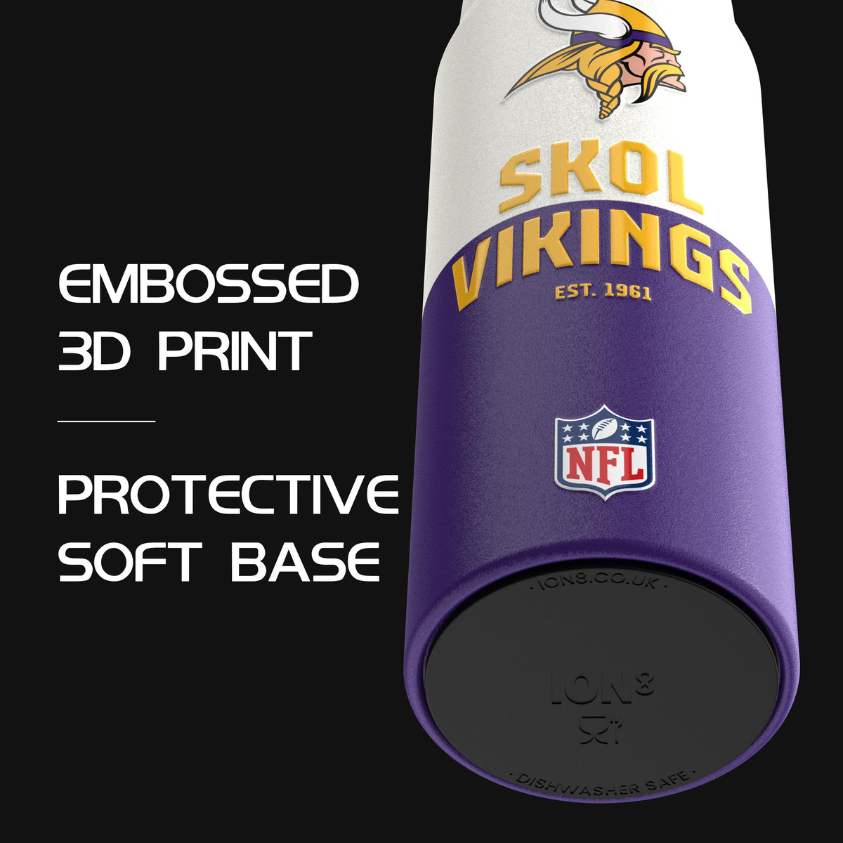 NFL x ION8, Isolierte Edelstahl, Serie 50, Vikings, 750 ml