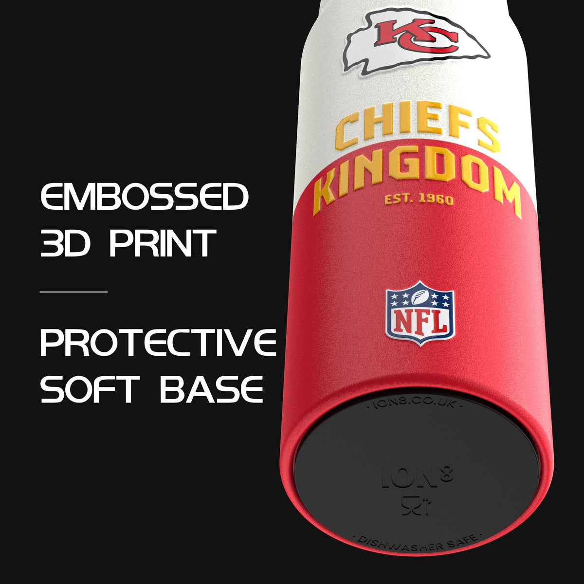 NFL x ION8, Isolierte Edelstahl, Serie 50, Chiefs, 750 ml