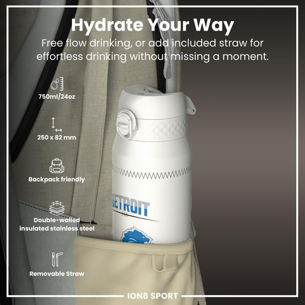 NFL x ION8, Isolierte Stahlflasche, GameDay Serie, Hutchinson Lions, 750 ml