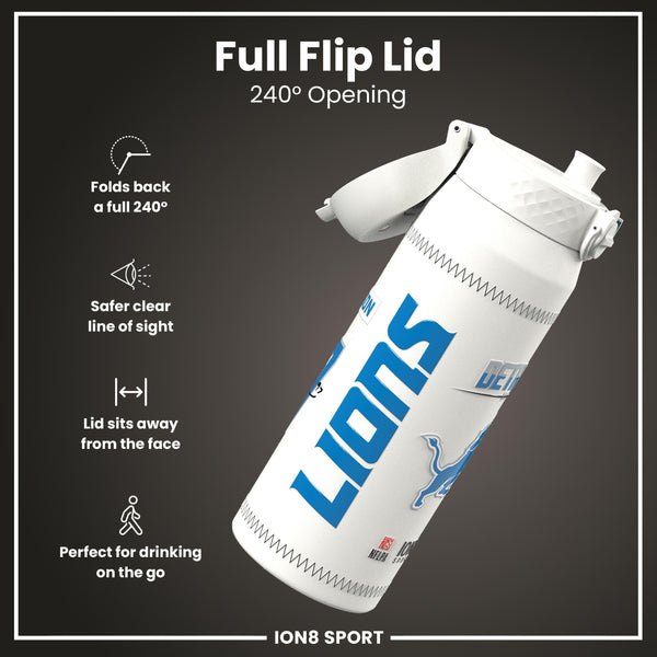 NFL x ION8, Isolierte Stahlflasche, GameDay Serie, Hutchinson Lions, 750 ml