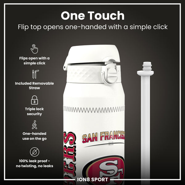NFL x ION8, Isolierte Stahlflasche, GameDay Serie, Purdy 49ers, 750 ml
