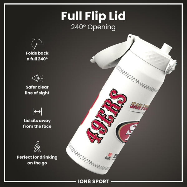 NFL x ION8, Isolierte Stahlflasche, GameDay Serie, Purdy 49ers, 750 ml
