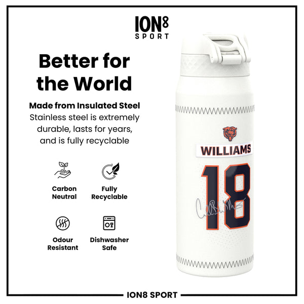 NFL x ION8, Isolierte Stahlflasche, GameDay Serie, Williams Bears, 750 ml