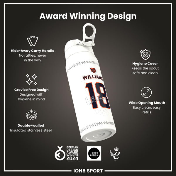 NFL x ION8, Isolierte Stahlflasche, GameDay Serie, Williams Bears, 750 ml