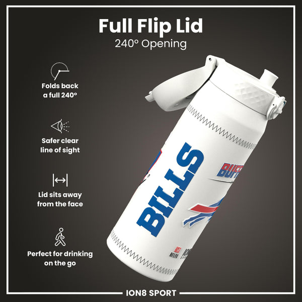 NFL x ION8, Isolierte Stahlflasche, GameDay Serie, Allen Bills, 750 ml